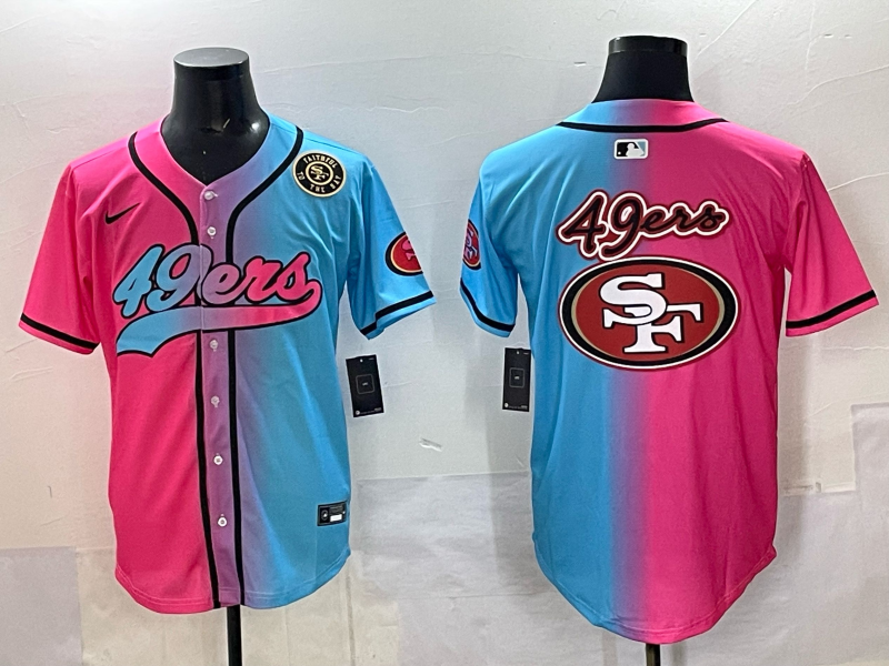 Men 2025 San Francisco 49ers blank Pink Blue pink Nike Limited NFL Jersey 001->san francisco 49ers->NFL Jersey